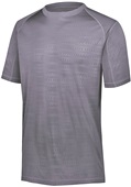 Adult Embossed Print, Wicking, Small Grid Mesh Back Tee Shirt GRAPHITE Primary