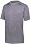 Adult Embossed Print, Wicking, Small Grid Mesh Back Tee Shirt  GRAPHITE Primary