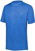 Adult Embossed Print, Wicking, Small Grid Mesh Back Tee Shirt  ROYAL Primary