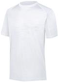 Adult Embossed Print, Wicking, Small Grid Mesh Back Tee Shirt  WHITE Primary