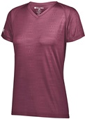 Womens Wicking V-Neck T Shirt (Forest,Maroon,Navy,Royal,Scarlet) MAROON Primary