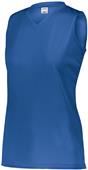 Augusta Ladies Girls Attain Wicking Sleeveless Jersey ROYAL Primary