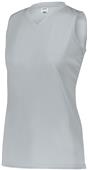 Augusta Ladies Girls Attain Wicking Sleeveless Jersey SILVER Primary
