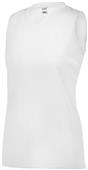 Augusta Ladies Girls Attain Wicking Sleeveless Jersey WHITE Primary