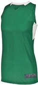 Augusta Ladies Step-Back Basketball Jersey DARK GREEN/WHITE Primary