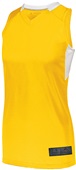 Augusta Ladies Step-Back Basketball Jersey GOLD/WHITE Primary