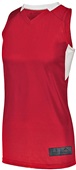 Augusta Ladies Step-Back Basketball Jersey RED/WHITE Primary