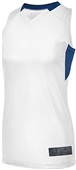 Augusta Ladies Step-Back Basketball Jersey WHITE/NAVY Primary