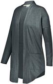 Womens Heathered French Terry Cardigan (Athletic,Black,Birch)