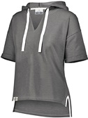 Womens Heather Short Sleeve Hoodie (Athletic,Black,Rose,Navy,Royal,Red,Storm,Birch) BLACK HEATHER Primary
