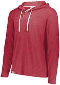 Adult Side Seam Pockets, Brass Colored Accents Hoodie SCARLET HEATHER Primary