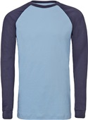 Bella+Canvas Mens Jersey Baseball T-Shirt BABY BLUE / NAVY Primary