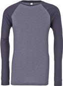 Bella+Canvas Mens Jersey Baseball T-Shirt HEATHER NAVY / MIDNITE Primary