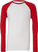 Bella+Canvas Mens Jersey Baseball T-Shirt WHITE / CANVAS RED Primary