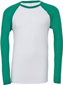 Bella+Canvas Mens Jersey Baseball T-Shirt WHITE / KELLY Primary