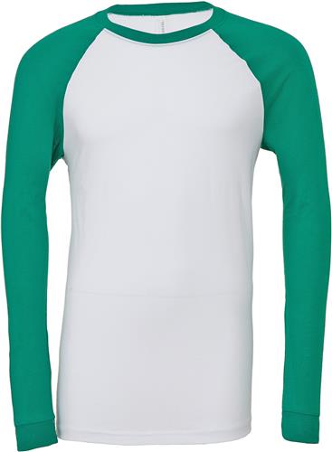 Bella Canvas Men's Long-Sleeve Baseball T-Shirt - Raglan Sleeves, 100% Combed Cotton, Retail Fit - View #6