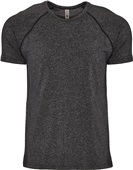Next Level Mens Mock Twist Raglan T-Shirt BLACK Primary