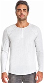 Next Level Mens Triblend Long-Sleeve Henley HEATHER WHITE Primary