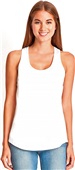 Next Level Ladies Gathered Racerback Tank WHITE Primary