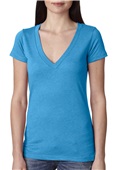 Next Level Ladies Triblend Deep V-Neck VINTAGE TURQUOISE Primary