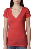 Next Level Ladies Triblend Deep V-Neck VINTAGE RED Primary