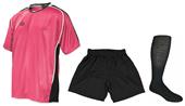Youth Pink Black Soccer Jersey Shorts & Sock Kit Youth Pink Black Soccer Jersey Shorts & Sock Kit