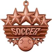 Epic 2 3/8" Arched Stars Soccer Award Medals