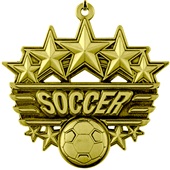 Epic 2 3/8" Arched Stars Soccer Award Medals
