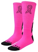 Crew Breast Cancer Pink Top Rank Pink Ribbon Socks PAIR