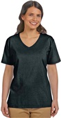 Hanes Ladies 5.2 oz. Tagless V-Neck T-Shirt BLACK Primary