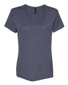 Hanes Ladies Ringspun Cotton nano-T V-Neck T-Shirt CHARCOAL HEATHER Primary