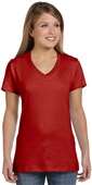 Hanes Ladies Ringspun Cotton nano-T V-Neck T-Shirt DEEP RED Primary