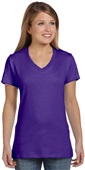 Hanes Ladies Ringspun Cotton nano-T V-Neck T-Shirt PURPLE Primary