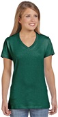Hanes Ladies Ringspun Cotton nano-T V-Neck T-Shirt DEEP FOREST Primary