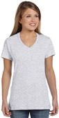 Hanes Ladies Ringspun Cotton nano-T V-Neck T-Shirt ASH Primary
