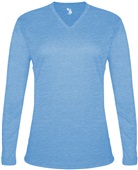 Badger Sport Womens Tri-Blend Long Sleeve Tee COLUMBIA BLUE HEATHER Primary