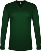 Badger Sport Womens Tri-Blend Long Sleeve Tee FOREST Primary