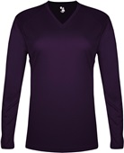 Badger Sport Womens Tri-Blend Long Sleeve Tee PURPLE Primary