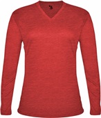 Badger Sport Womens Tri-Blend Long Sleeve Tee RED Primary