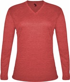 Badger Sport Womens Tri-Blend Long Sleeve Tee RED HEATHER Primary