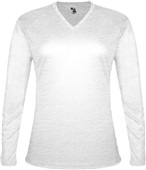 Badger Sport Womens Tri-Blend Long Sleeve Tee WHITE Primary