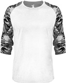 Badger Mens Vintage Camo Baseball Tee