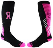 Breast Cancer Black Top Rank Pink Ribbon Kneehigh/OTC Socks PAIR