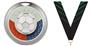 SILVER MEDAL/PHOENIX GREEN NECK RIBBON