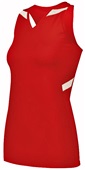Holloway Ladies PR Max Compression Track Jersey SCARLET/WHITE Primary