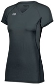 High Five Ladies Girls Truhit Short Sleeve Volleyball Jersey BLACK Primary