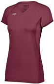 High Five Ladies Girls Truhit Short Sleeve Volleyball Jersey MAROON Primary