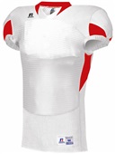 Russell Adult Waist Length Football Jersey S81XCM WHITE/TRUE RED Primary