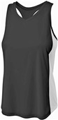 A4 Womens Pacer Softball Tank Jersey BLACK/WHITE Primary