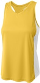 A4 Womens Pacer Softball Tank Jersey GOLD/WHITE Primary
